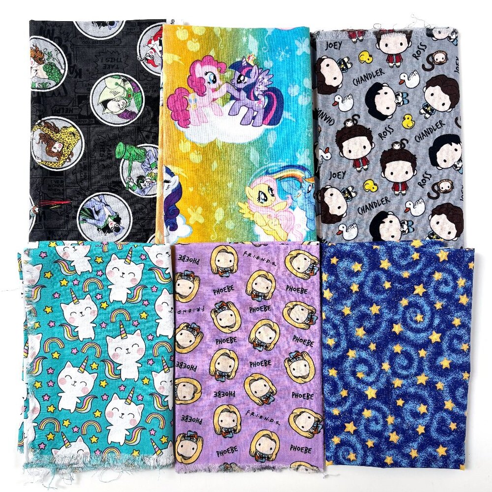 Novelty Fabrics My Little Pony, Friends, DC Comics, Stars, Unicorn Cat Cotton